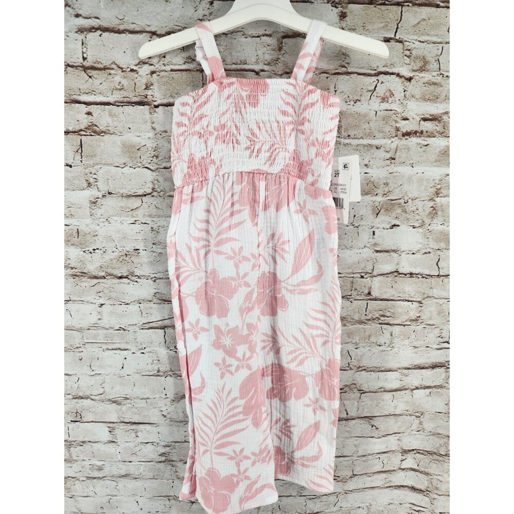 Grayson Mini Jumpsuit Size 2T NEW Tank Top Pants Suit Pink White Tropical